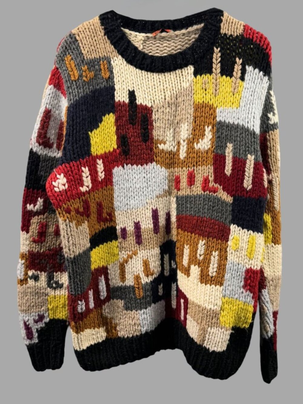 BARENA VENEZIA A/W 2018 Multicolor Chunky Wool Knit Sweater Sz M Relaxed Fit